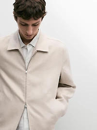 100% linen total look bomber jacket