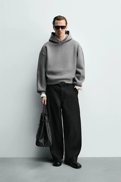 COMPACT BOXY FIT HOODIE SWEATSHIRT