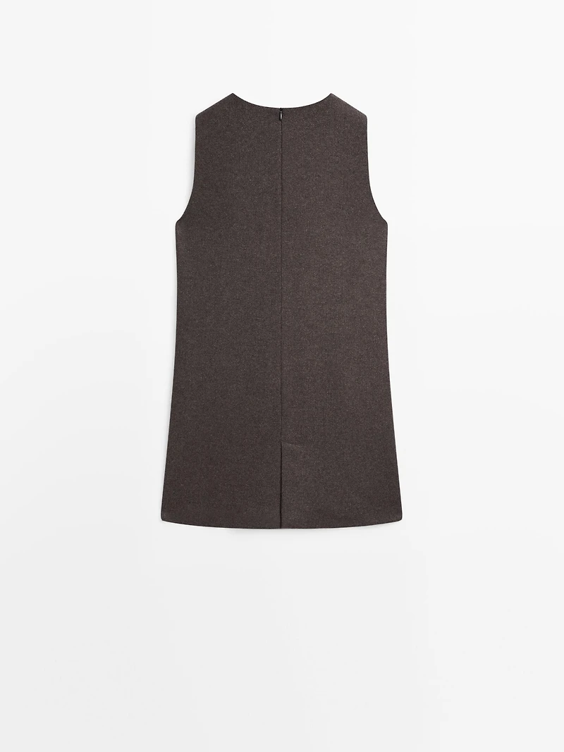 Herringbone mini dress with pockets