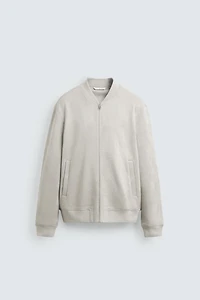 FAUX SUEDE BOMBER JACKET