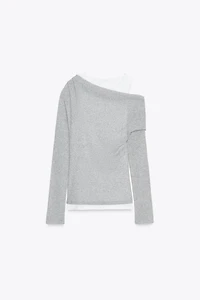 ASYMMETRIC LAYERED EFFECT T-SHIRT