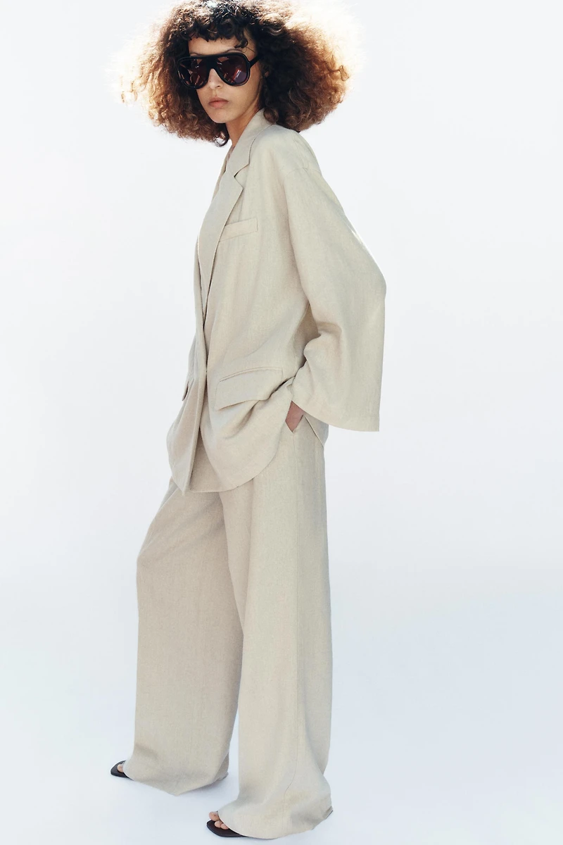 LINEN STRAIGHT LEG PANTS