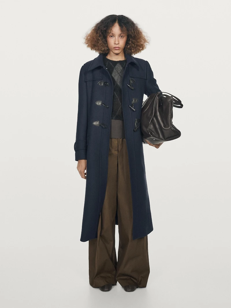 Long coat with toggles