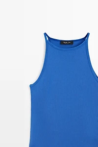 Cotton blend halter top