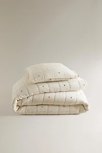 KIDS' CHECKERED AND POLKA DOT BEDSPREAD