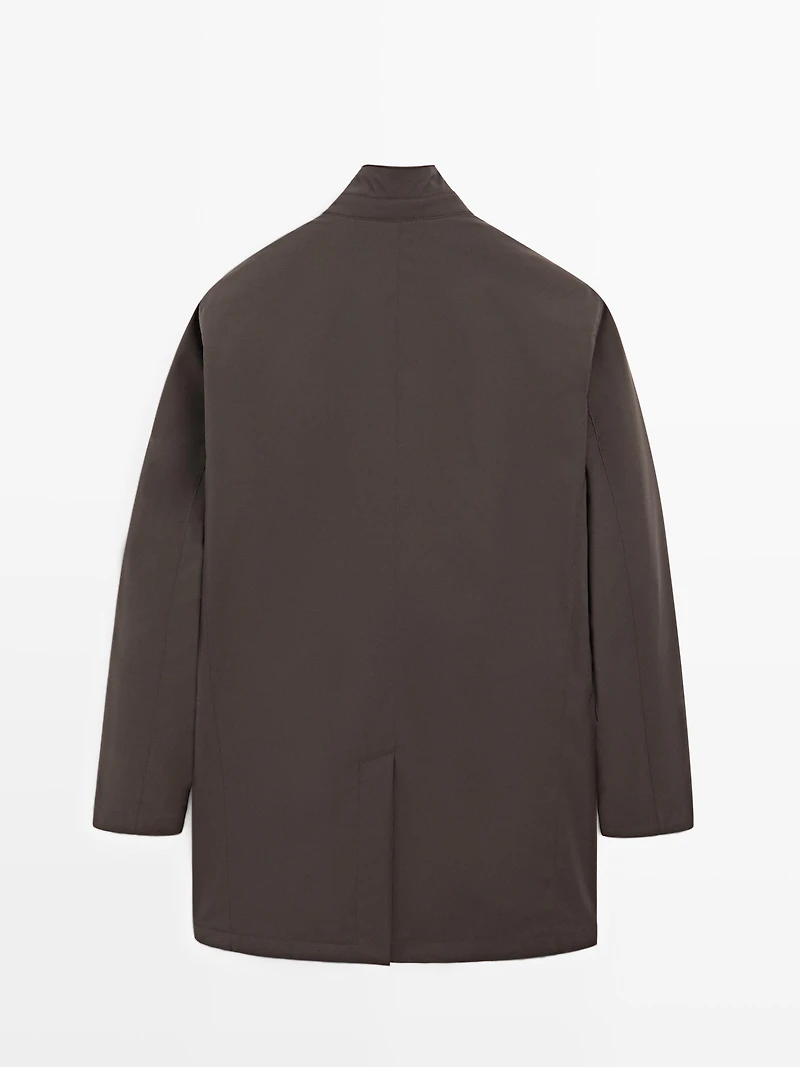 Mid-length water-repellent puffer jacket