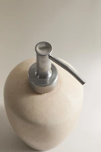 EARTH-TONE CERAMIC SOAP DISPENSER