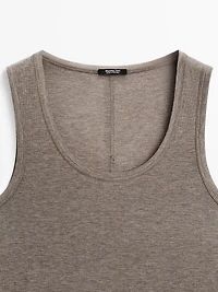 Round neck top with seam details