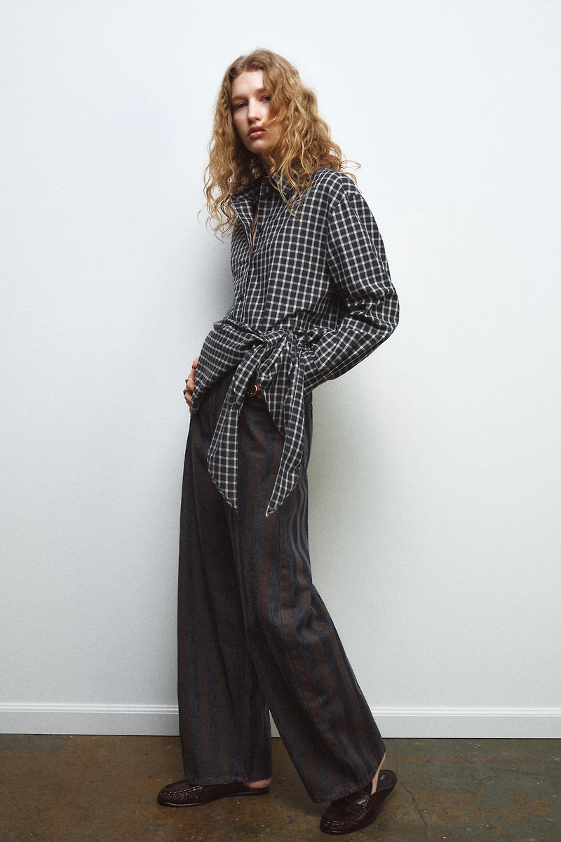 PLAID SHIRT WITH SCARF ZW COLLECTION