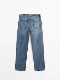 Mid-rise straight-leg jeans