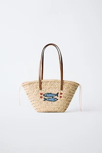 FISH RAFFIA TOTE BAG