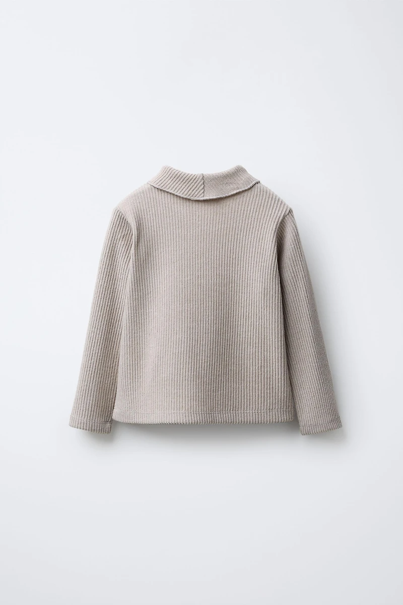 RIBBED TURTLENECK T-SHIRT