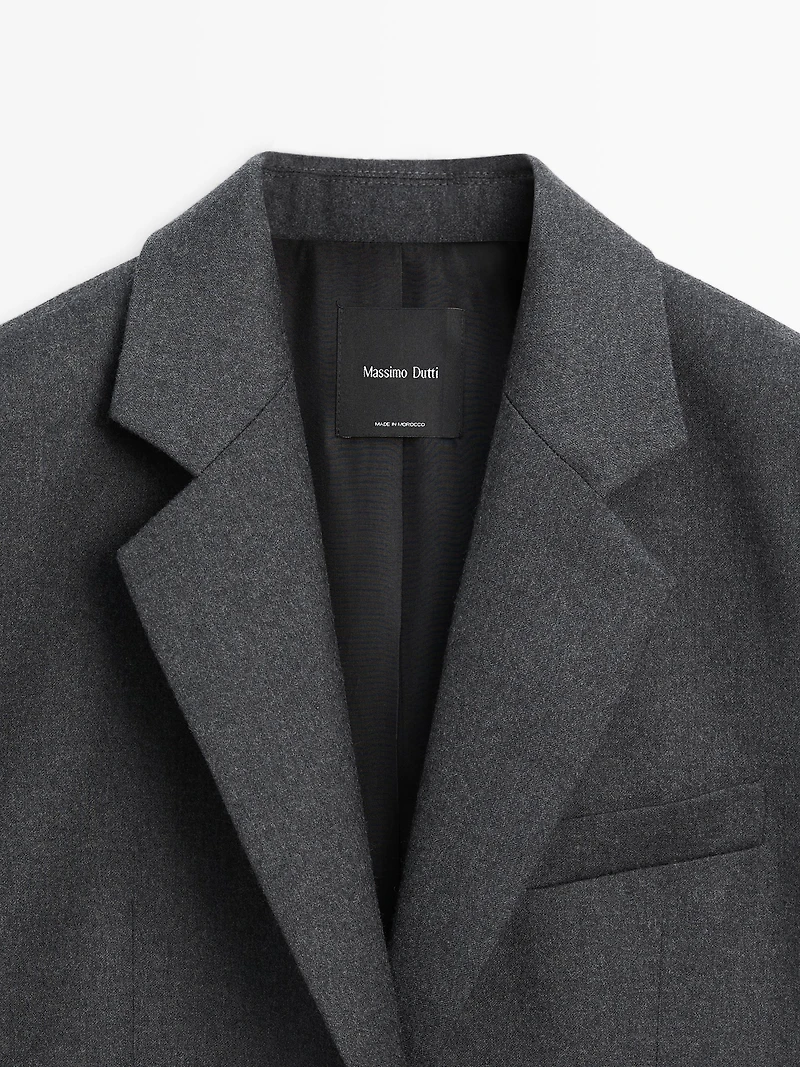 Veste de tailleur en flanelle 100 % laine