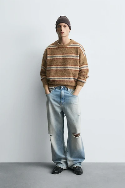 BRUSHED JACQUARD STRIPED JUMPER