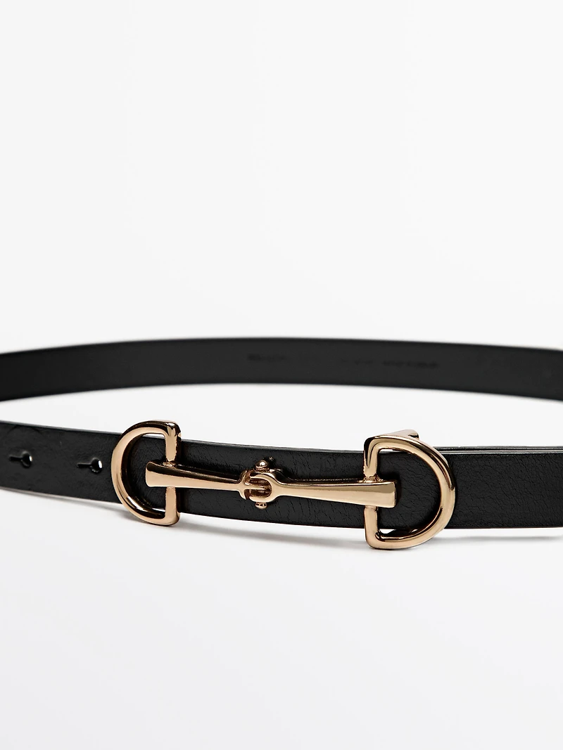 Equestrian nappa leather belt