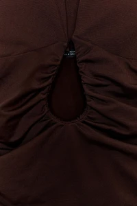DRAPED POLYAMIDE BODYSUIT