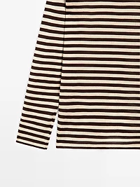 T-shirt manches longues oversize à rayures