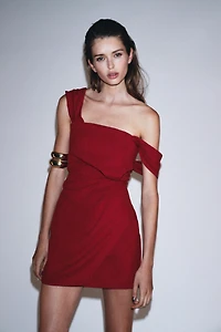 OFF-THE-SHOULDER DROP SLEEVE MINI DRESS