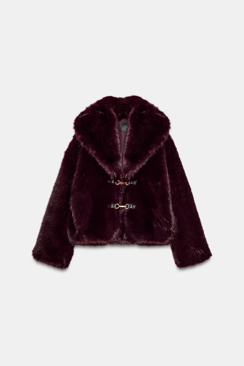 TOGGLE FAUX FUR JACKET