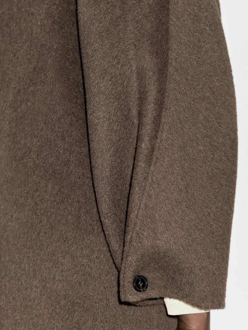 Wool blend double-breasted cropped coat