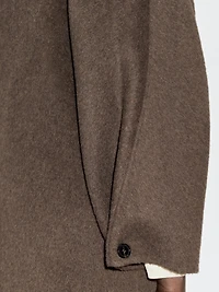 Wool blend double-breasted cropped coat