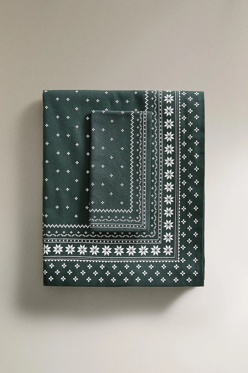 CHRISTMAS WINTER COTTON TABLECLOTH