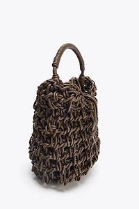SAC À MAIN TRESSÉ SURPIQÛRES