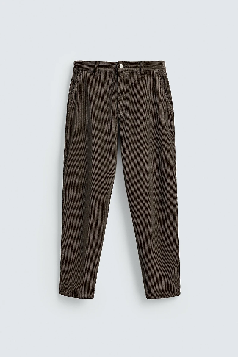 TAPERED FIT CORDUROY PANTS