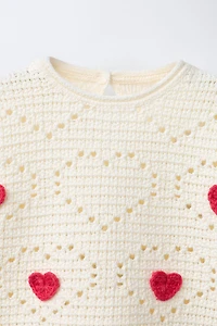 CROCHET KNIT HEART JUMPER