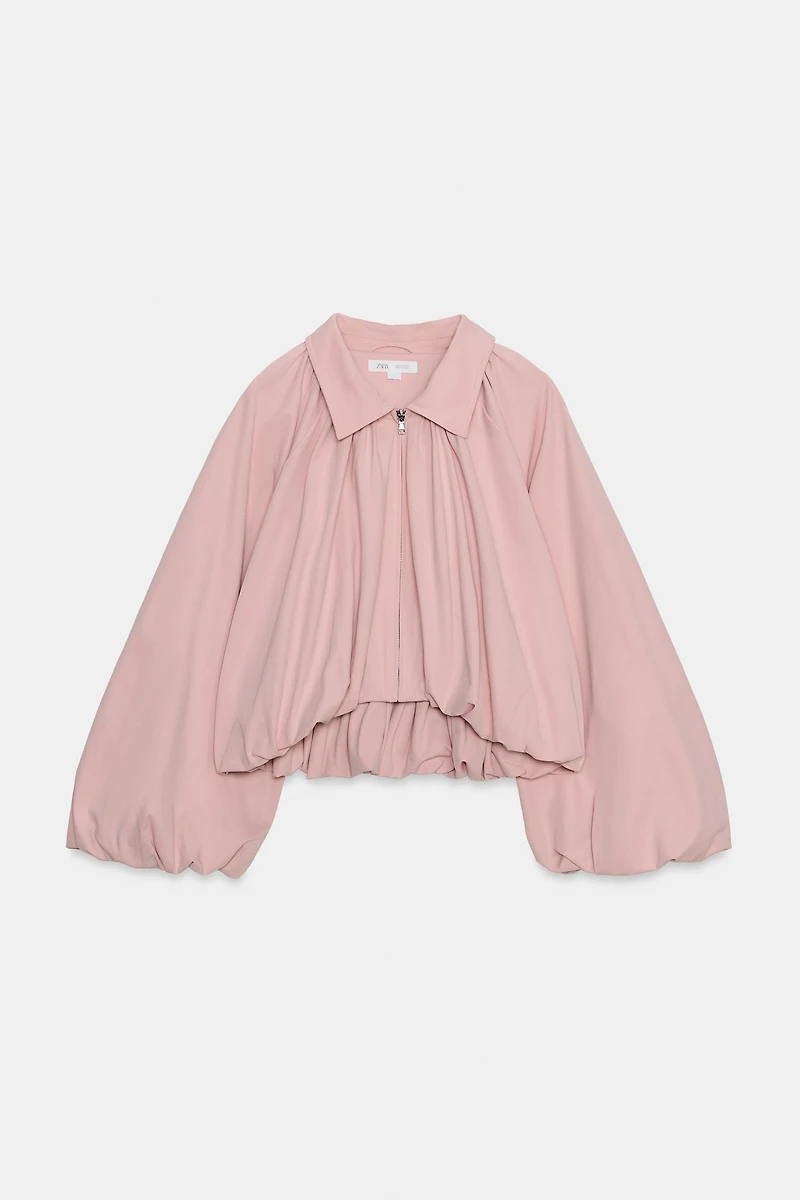 PUFF SLEEVE BOMBER JACKET