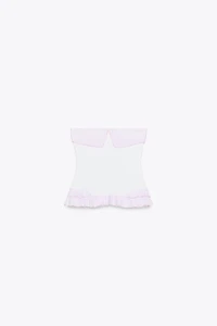 CONTRAST STRAPLESS TOP