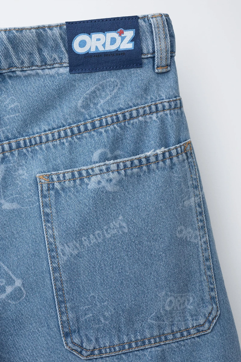 SKATE LOGO DENIM SHORTS