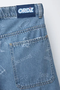 SKATE LOGO DENIM SHORTS