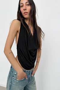 DRAPED HALTER TOP