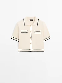 Cardigan à manches courtes avec boutons fantaisie