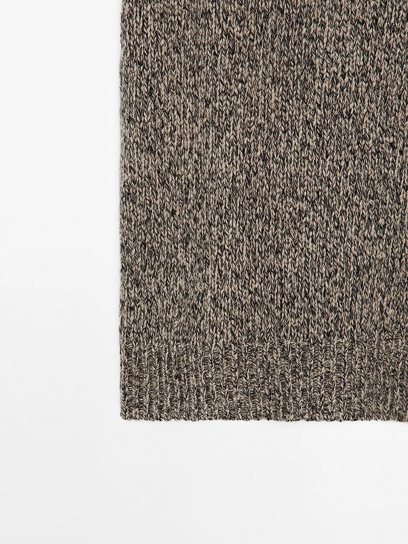 100% cashmere knit midi skirt