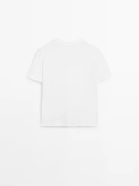 100% cotton interlock V-neck T-shirt
