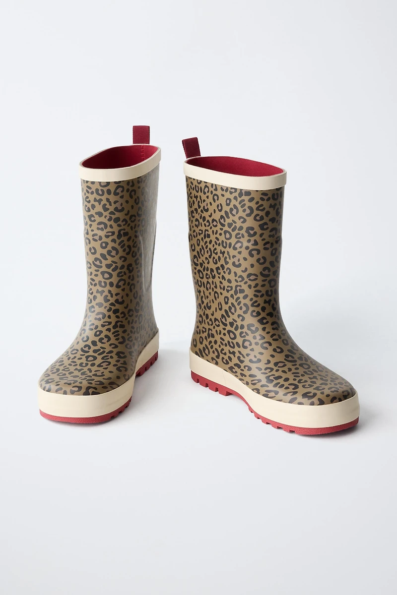 ANIMAL PRINT RAIN BOOTS