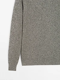 Crew neck mouliné knit sweater