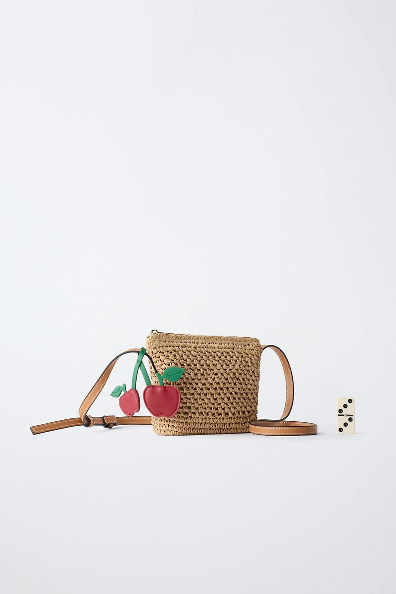 SAC BANDOULIÈRE EN RAFIA CERISES