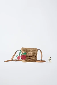 SAC BANDOULIÈRE EN RAFIA CERISES