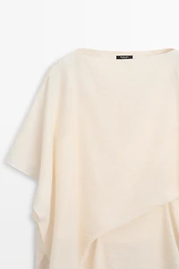 Asymmetric cape-style flowing blouse