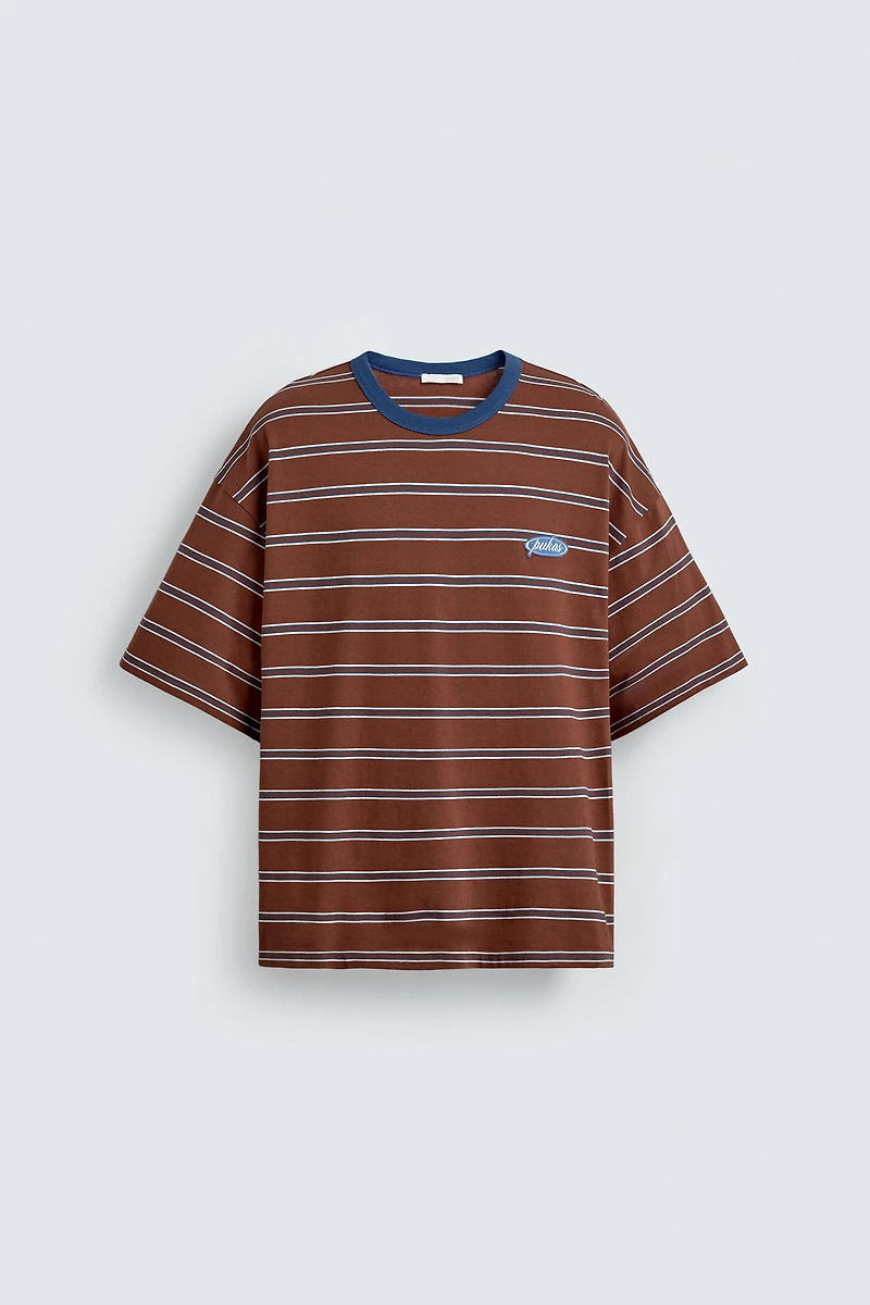 T-SHIRT JACQUARD RAYURES PUKAS SURF X ZARA