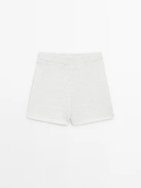 Cotton blend knit shorts