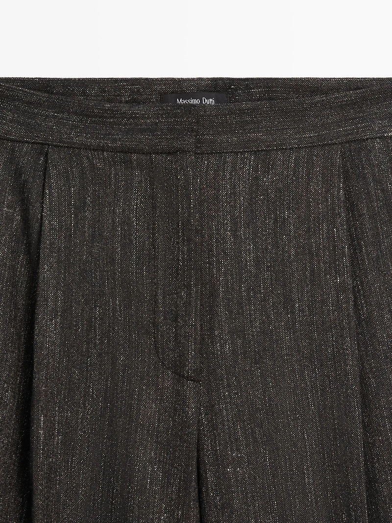 Darted flecked trousers