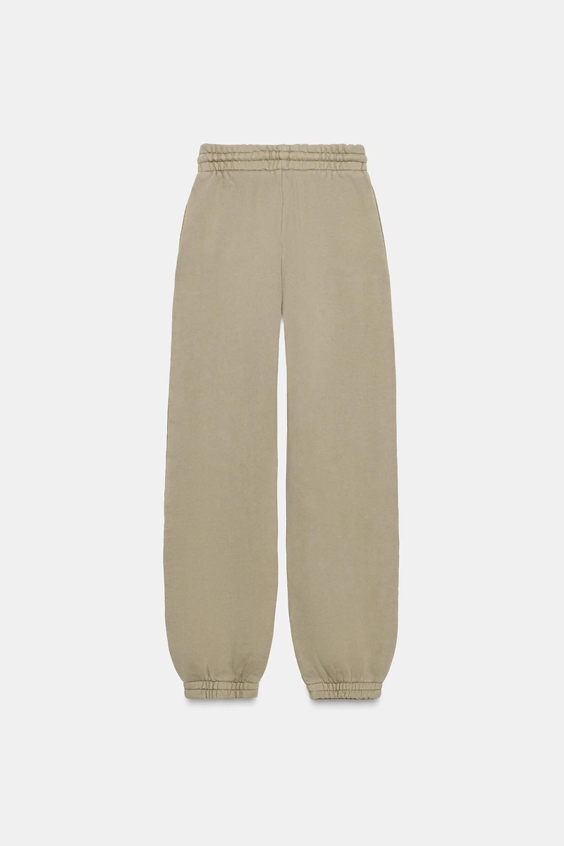 WASHED EFFECT FLEECE JOGGER PANTS