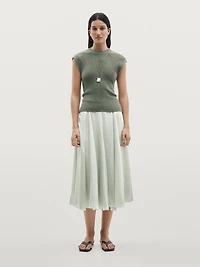 Flowing flared midi skirt