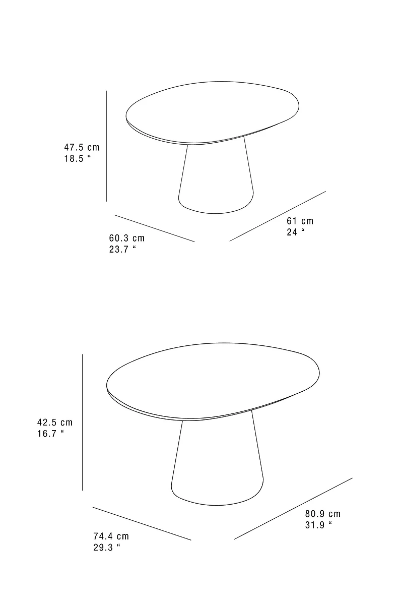 TABLE BASE CONIQUE