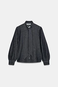 ZW COLLECTION DENIM TIE SHIRT