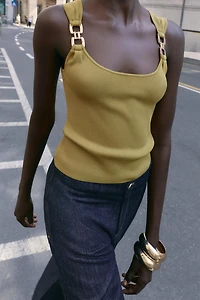 METALLIC DETAIL KNIT TOP